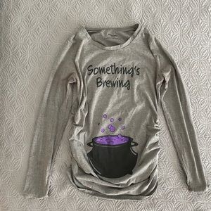 Maternity Halloween “something’s brewing” shirt
